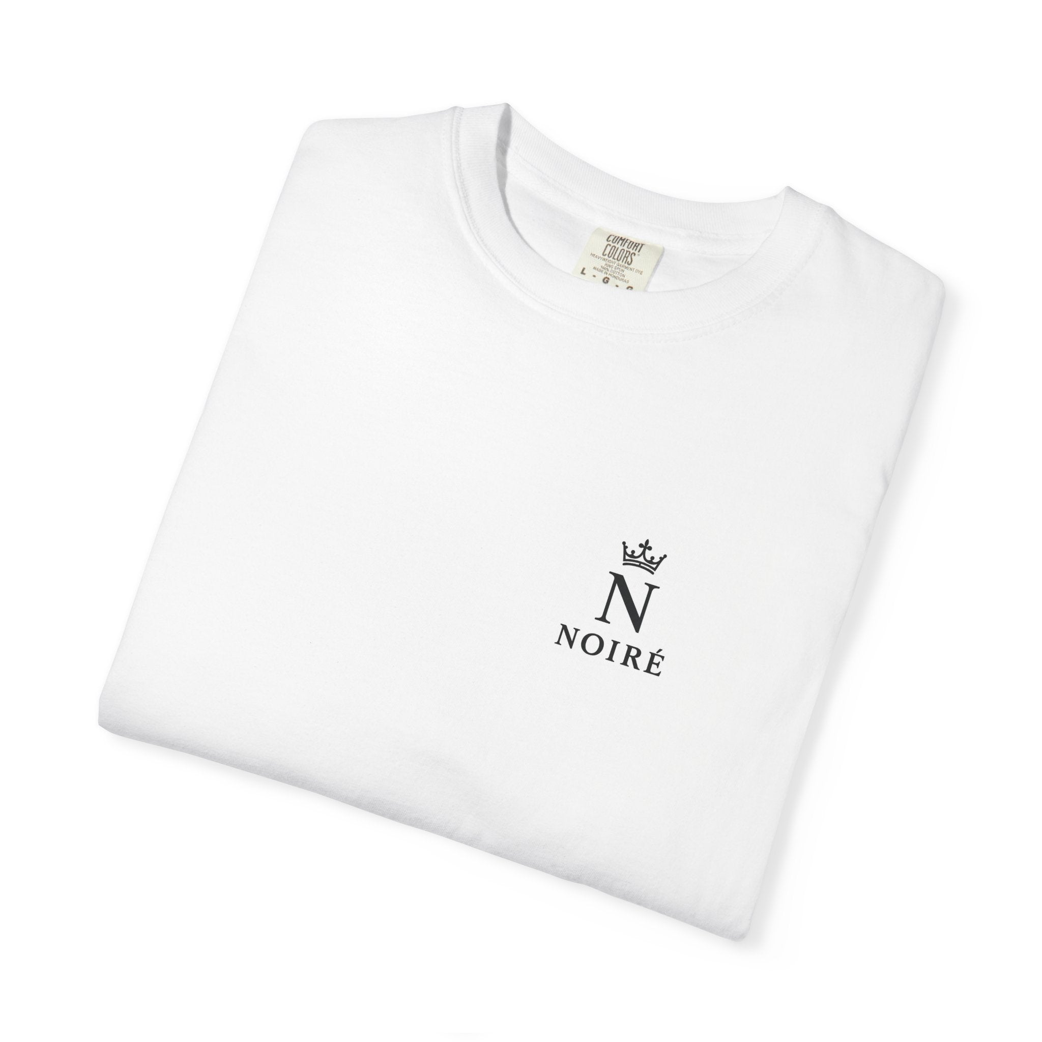 Noire Crown Logo T-Shirt — Minimalist Chest Print Tee